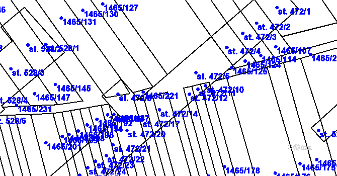 Parcela st. 472 v KÚ Nedakonice, Katastrální mapa