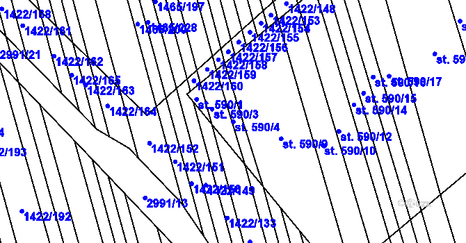 Parcela st. 590/4 v KÚ Nedakonice, Katastrální mapa