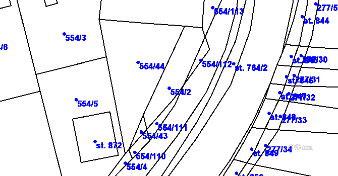 Parcela st. 554/2 v KÚ Nedakonice, Katastrální mapa