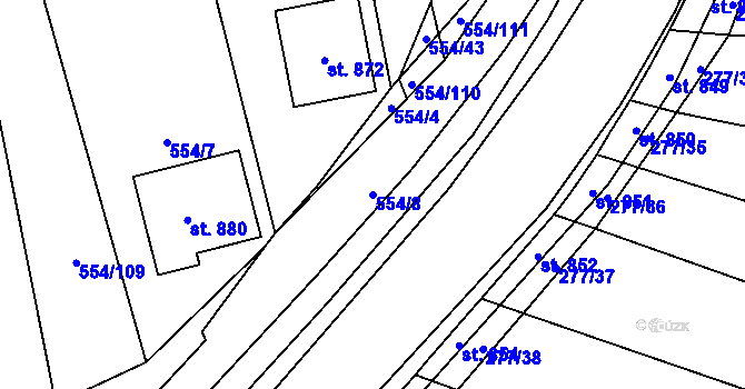 Parcela st. 554/8 v KÚ Nedakonice, Katastrální mapa