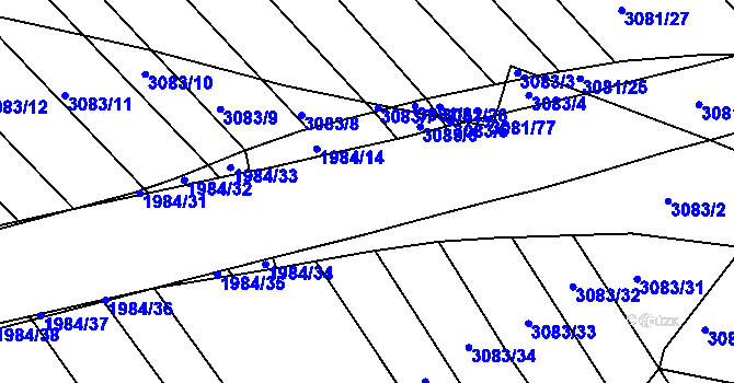 Parcela st. 1984/5 v KÚ Nedakonice, Katastrální mapa