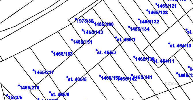 Parcela st. 465/3 v KÚ Nedakonice, Katastrální mapa