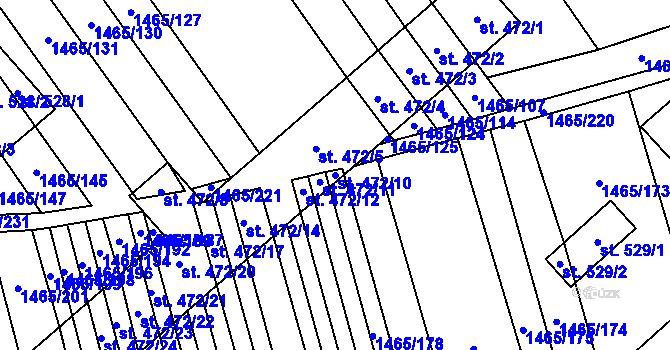 Parcela st. 472/10 v KÚ Nedakonice, Katastrální mapa