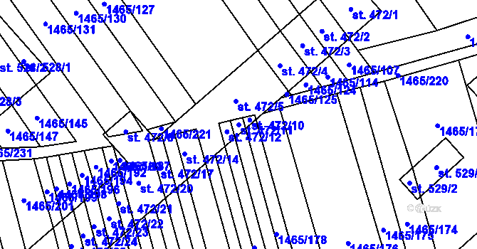 Parcela st. 472/11 v KÚ Nedakonice, Katastrální mapa