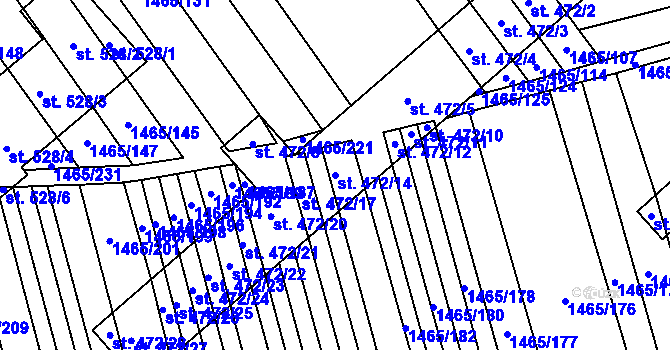 Parcela st. 472/14 v KÚ Nedakonice, Katastrální mapa