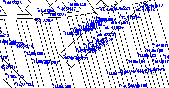 Parcela st. 472/24 v KÚ Nedakonice, Katastrální mapa