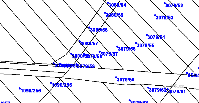 Parcela st. 3079/57 v KÚ Nedakonice, Katastrální mapa