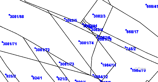 Parcela st. 3081/74 v KÚ Nedakonice, Katastrální mapa
