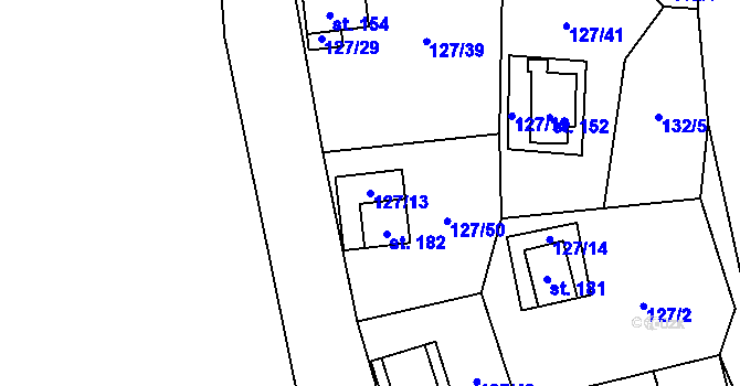 Parcela st. 127/13 v KÚ Nedamov, Katastrální mapa