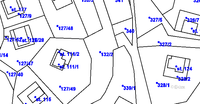 Parcela st. 132/2 v KÚ Nedamov, Katastrální mapa