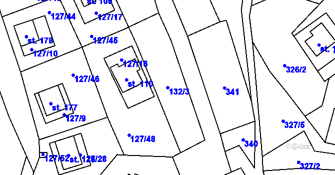 Parcela st. 132/3 v KÚ Nedamov, Katastrální mapa