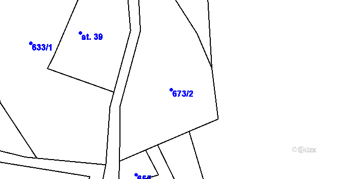 Parcela st. 673/2 v KÚ Nedamov, Katastrální mapa