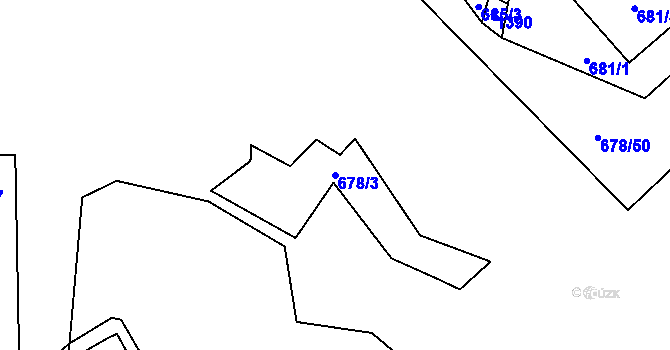 Parcela st. 678/3 v KÚ Nedamov, Katastrální mapa