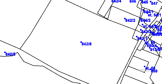 Parcela st. 842/8 v KÚ Nedamov, Katastrální mapa