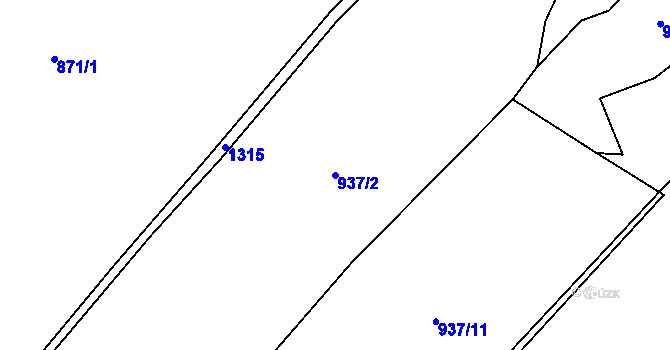 Parcela st. 937/2 v KÚ Nedamov, Katastrální mapa