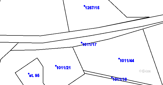 Parcela st. 1011/17 v KÚ Nedamov, Katastrální mapa