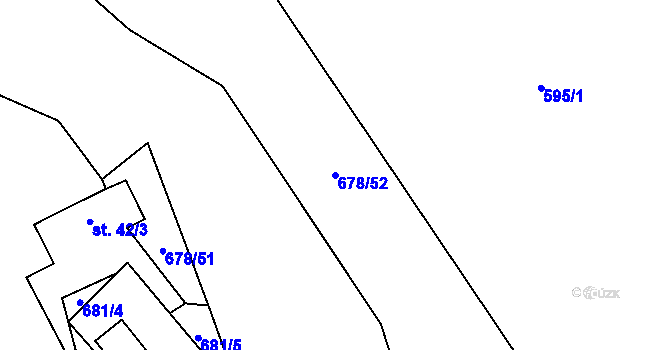 Parcela st. 678/52 v KÚ Nedamov, Katastrální mapa