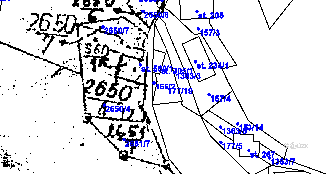Parcela st. 177/19 v KÚ Nedamov, Katastrální mapa