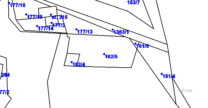 Parcela st. 162/5 v KÚ Nedamov, Katastrální mapa