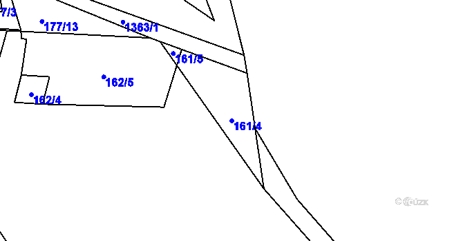 Parcela st. 161/4 v KÚ Nedamov, Katastrální mapa