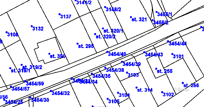 Parcela st. 3454/37 v KÚ Nedašov, Katastrální mapa