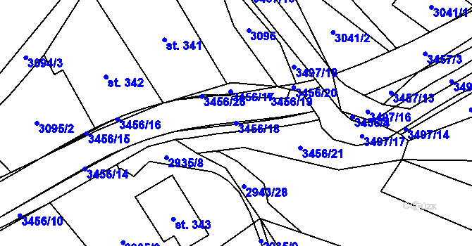 Parcela st. 3456/18 v KÚ Nedašov, Katastrální mapa