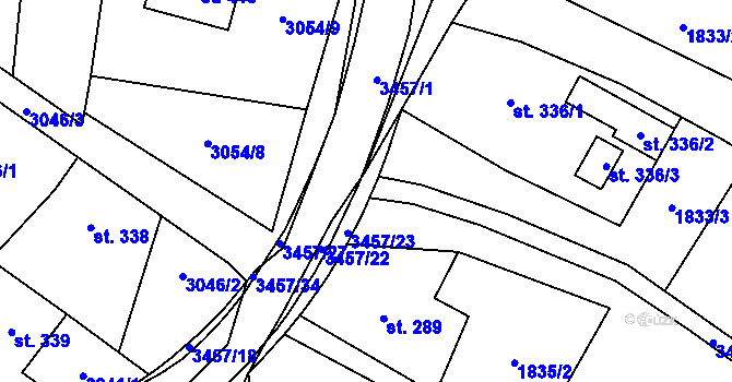 Parcela st. 3457/11 v KÚ Nedašov, Katastrální mapa