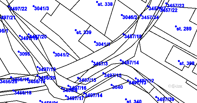 Parcela st. 3457/17 v KÚ Nedašov, Katastrální mapa