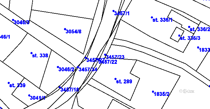 Parcela st. 3457/23 v KÚ Nedašov, Katastrální mapa