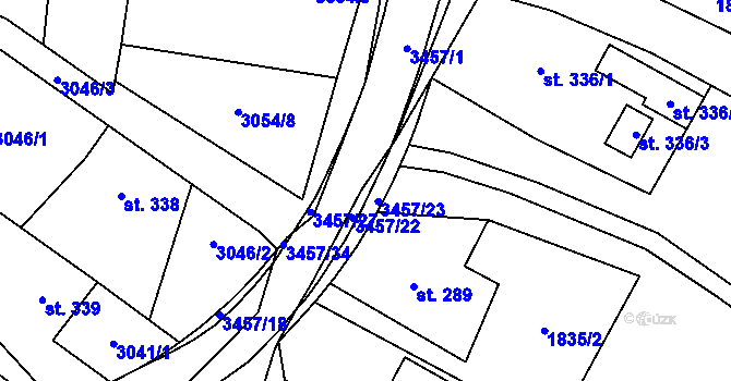Parcela st. 3457/25 v KÚ Nedašov, Katastrální mapa