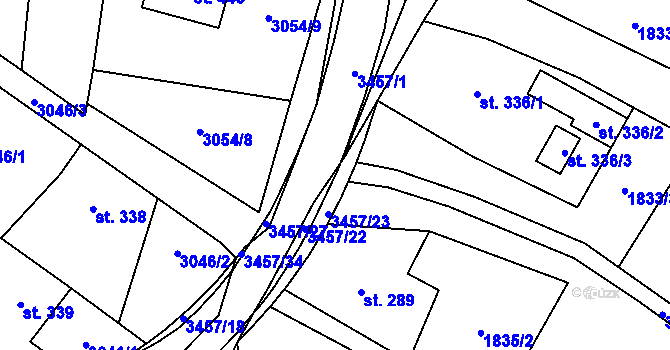 Parcela st. 3457/26 v KÚ Nedašov, Katastrální mapa