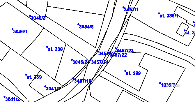 Parcela st. 3457/27 v KÚ Nedašov, Katastrální mapa