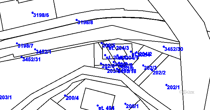 Parcela st. 204/4 v KÚ Nedašov, Katastrální mapa