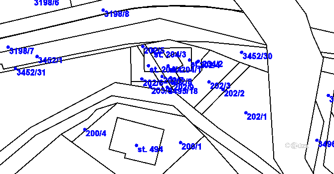 Parcela st. 3495/18 v KÚ Nedašov, Katastrální mapa