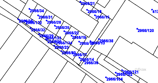 Parcela st. 2966/16 v KÚ Nedašov, Katastrální mapa