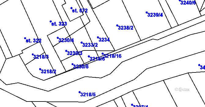 Parcela st. 3218/16 v KÚ Nedašov, Katastrální mapa