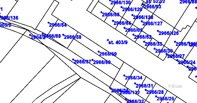 Parcela st. 2966/59 v KÚ Nedašov, Katastrální mapa