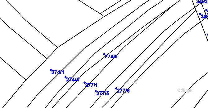 Parcela st. 274/5 v KÚ Nedašov, Katastrální mapa