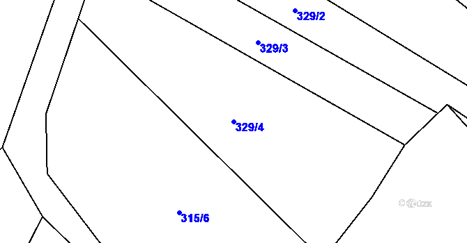Parcela st. 329/4 v KÚ Nedašov, Katastrální mapa
