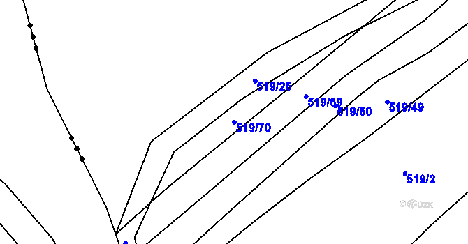 Parcela st. 519/70 v KÚ Nedašov, Katastrální mapa