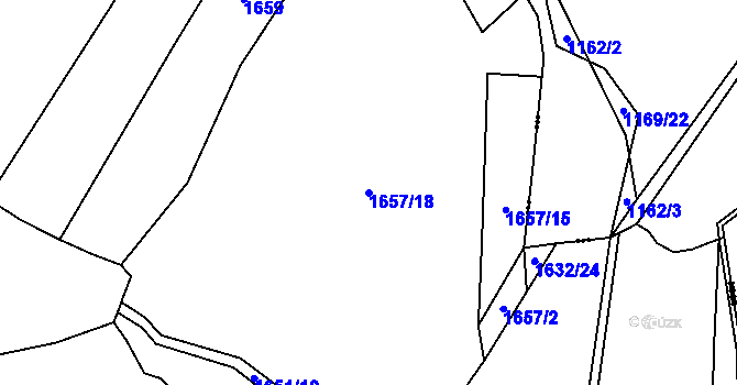 Parcela st. 1657/18 v KÚ Nedašov, Katastrální mapa