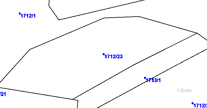 Parcela st. 1712/23 v KÚ Nedašov, Katastrální mapa