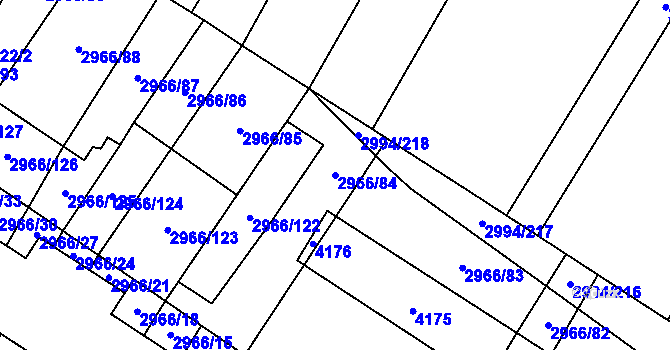 Parcela st. 2966/84 v KÚ Nedašov, Katastrální mapa