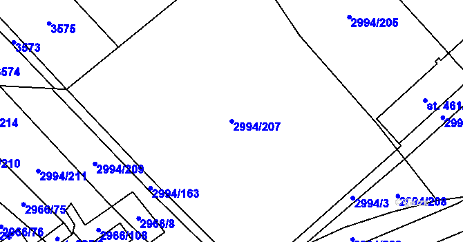 Parcela st. 2994/207 v KÚ Nedašov, Katastrální mapa