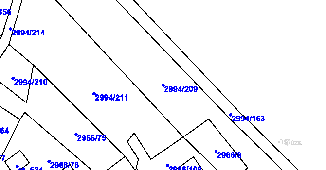 Parcela st. 2994/209 v KÚ Nedašov, Katastrální mapa