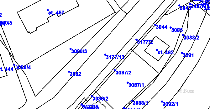 Parcela st. 3177/13 v KÚ Nedašov, Katastrální mapa