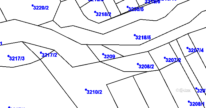 Parcela st. 3209 v KÚ Nedašov, Katastrální mapa