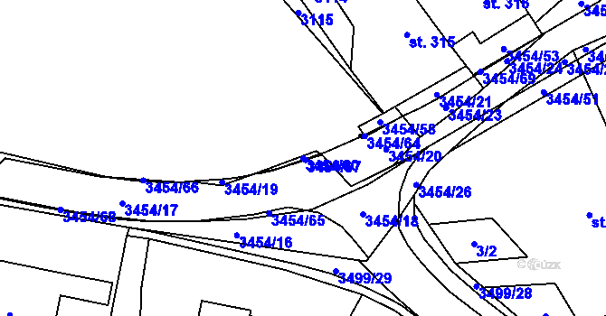 Parcela st. 3454/60 v KÚ Nedašov, Katastrální mapa