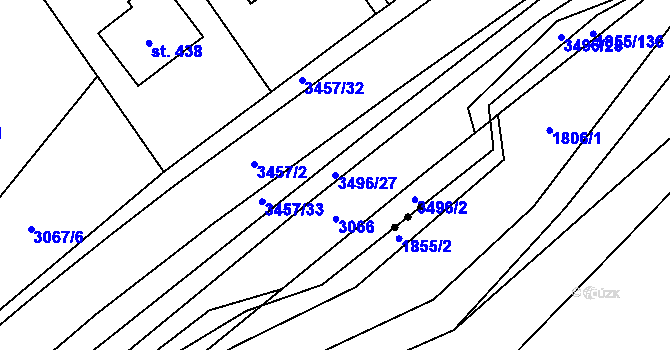 Parcela st. 3496/27 v KÚ Nedašov, Katastrální mapa
