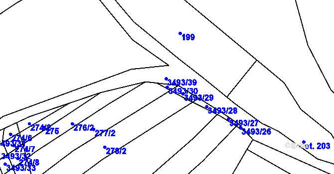 Parcela st. 3493/30 v KÚ Nedašov, Katastrální mapa